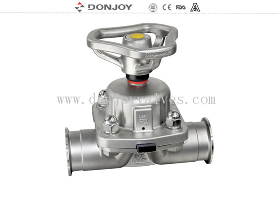 Stainless Steel Manual Sanitary  Diaphragm Valve With FDA Membrane One Year Warranty