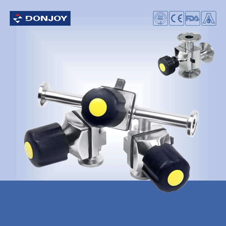 316L Mini Type 3 way Sanitary Diaphragm Valve Type L с тремя зажимами