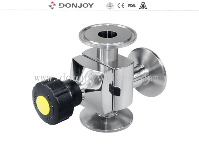 316L Mini Type 3 way Sanitary Diaphragm Valve Type L с тремя зажимами