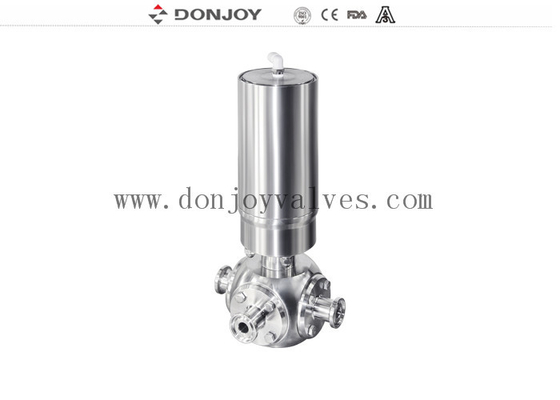 1/2"  Pneumatic 3 Way Ball Valves With Tri Clamp End