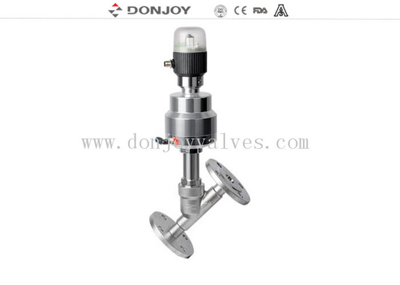 2 Way Pneumatically Actuated Angle Seat Valve  with Tri clamp end